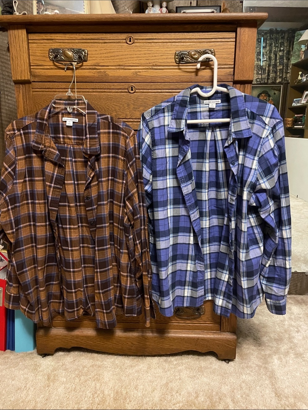 Amazon Essentials woman’s cotton Plaid Button-Up Shirt bundle